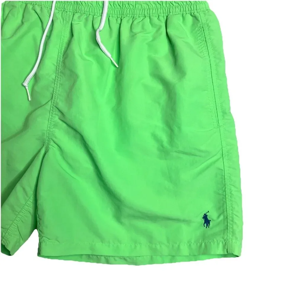 Polo Ralph Lauren Swim Trunks Mens XXL Neon Green Mesh‎ Lined Drawstring Beach